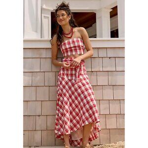 Free People After You Set in Red Plaid NEW